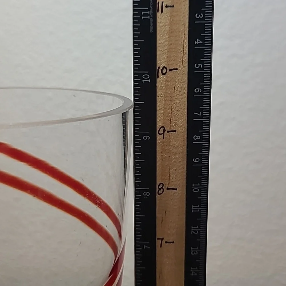 Mouth Blown Double Red Swirline Hand Blown Glass Vase